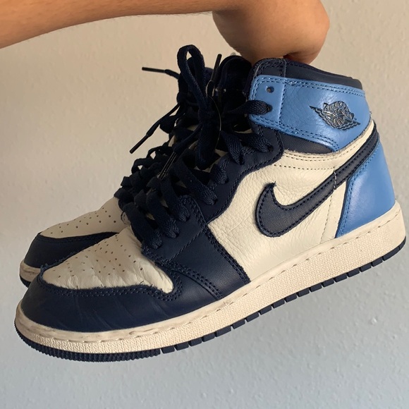 Nike Air Jordan 1 Retro High Obsidian 7.5 6 6Y - Picture 2 of 6